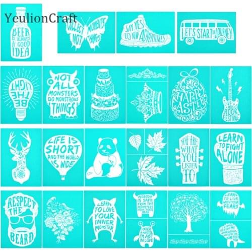 Chzimade 25Pcs/lot Butterfly Bus Self-Adhesive Silk Screen Printing Stencil Mesh Transfers For Pillow T-Shirts Home Supply