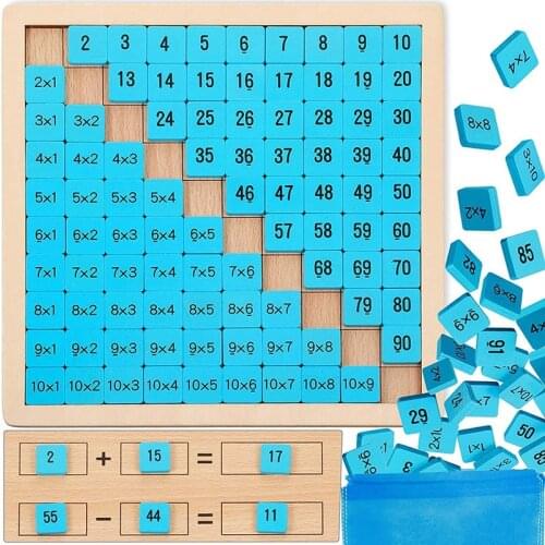 Baby Wooden Toys 99 Multiplication Table Math Toy 10*10 Figure Blocks Baby Learn Educational Montessori Gifts