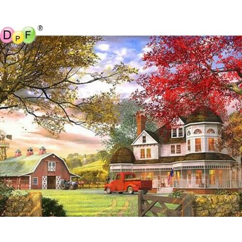 DPF diamond painting cross stitch Manor life diamond embroidery crafts diamond mosaic kit square/round rhinestone home decor