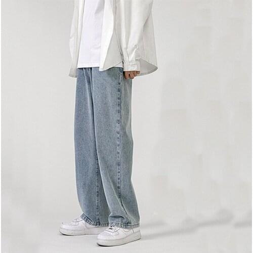 Jeans male port style spring new fashion brand straight loose ins trend wide-leg drape mopping the floor