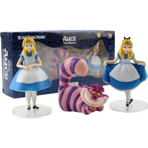 7-10cm 3pcs/Lot Disney Alice in Wonderland Cheshire Cat Princess PVC Action Figure Anime Decoration Collection Figurine Toy