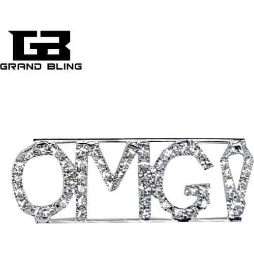 Crystal Made Funny Saying Lapel Pin "OMG!" Oh My God! Unique Brooch Gift