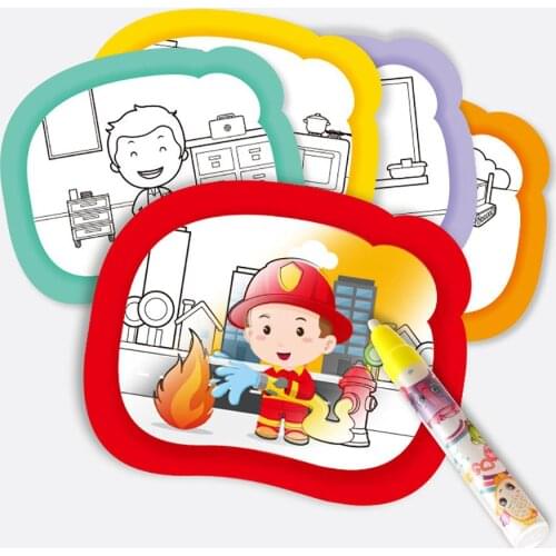 5Pcs/Set Children Magic Reuse Water Painting Card Draw Book Education Puzzle Toy New