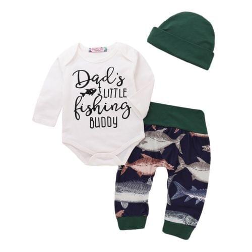 3PCS Newborn Infant Baby Girl Fish Long Sleeve Outfits Clothes Set T-shirt +Pants Leggings