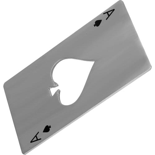 HILIFE Soda Bottle Cap Kitchen Accessories Poker Playing Card Spades Bar Tools Credit Card Size Stainless Steel Bottle Opener