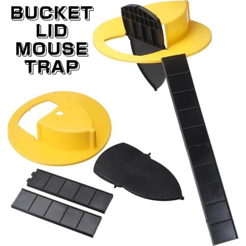 Reusable Smart Flip And Slide Bucket Lid Mouse Trap Catcher With Ladder Not Included Bucket Home Automatic Mousetrap