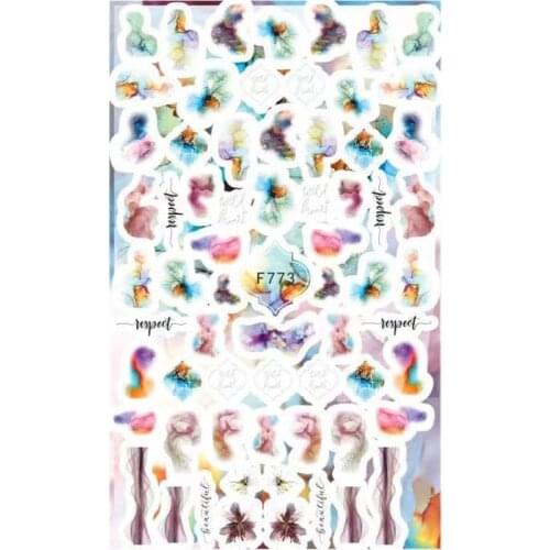 10PCS colorful flowers nail stickers transfer nail art self-adhesive decorative adhesive decals accessories stickers