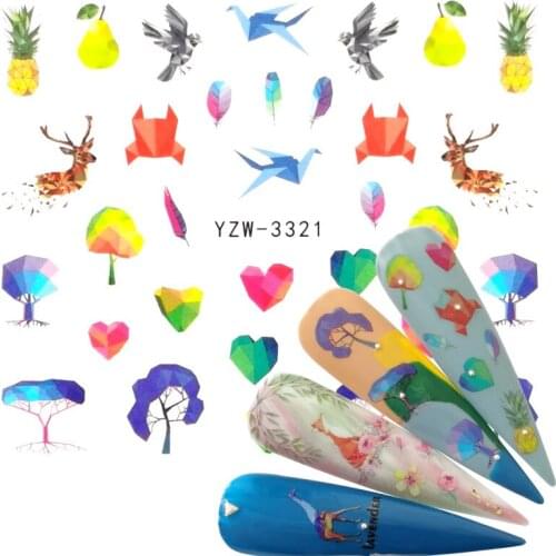WUF 2021 New Fashion Nails Art Manicure Decals Florals Flower Design Water Transfer Stickers For Nails Tips Beauty