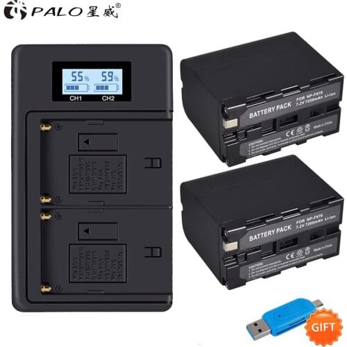 NP-F960 NP-F970 F970 Battery 7.2V 7200mAh and Smart charger For SONY PLM-100 CCD-TRV35 MVC-FD91 MC1500C NPF550 NPF770 NPF750