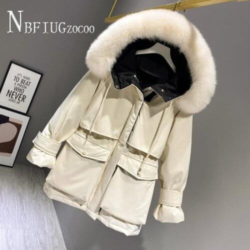 2020 Winter New Thick Korean Fluff Collar Women Parkas Pocket Warm Female Overcoat