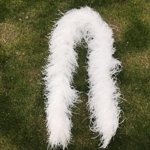 2Meters Elegant 10ply Ostrich Feather Boa Shawl Encrypted Ostrich Feathers for Crafts Plumes Decoration Plumes Scarf Trims Diy