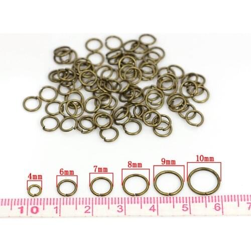 JAKONGO 400pcs/lot Antique Bronze Plated Single Loops Jump Rings&Split Rings Jewelry Findings Accessories fit for Jewelry Making