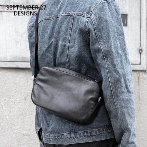 New Fashion Small Messenger Bag Men Genuine Cow Leather Luxury Male Casual Phone Hand Bag Travel Mini Crossbody Shoulder Handbag