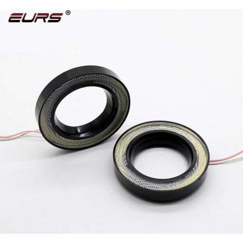 EURS 2PCS Car Angel Eyes Led Halo Ring Headlight DRL fog Lights Daytime Running Light Car lamp Accessories 89mm 64mm 76mm White
