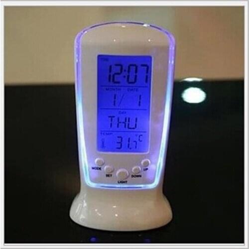 LED Luminous Music Timepiece Blue Temperature Display 510 Home Alarm Clock Perpetual Calendar Electronic Clock