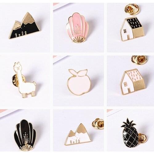Timlee X177 Cartoon Cute Animal House Fox Design Metal Brooches Pins Buttton Pin Wholesale