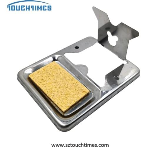 Electric Soldering Iron Tool Parts Y-Type Stand With Welding Cleaning Sponge Pads Generic High Temperature Resistance