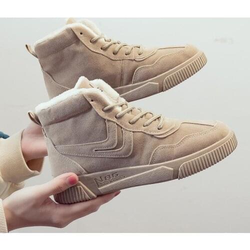 Women Snow Boots Thick Plush Warm Ladies Shoes Female Faux Suede Winter Ankle Boots Fashion Sweet Girls Student Shoes AC-89