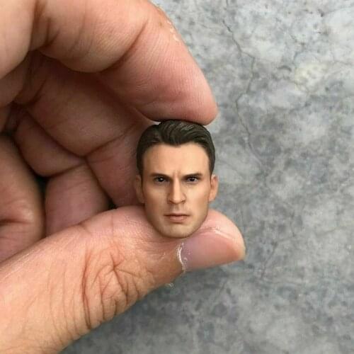 1/12 Chris Evans Head Sculpt PVC Male Head Fit 6'' Soldier Action Figure Body