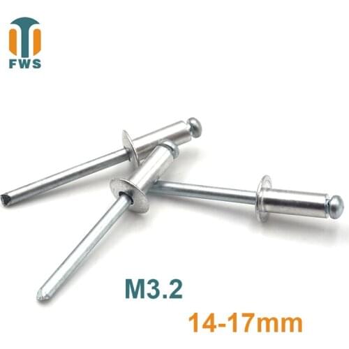 10 PCS M3.2 DIN EN ISO 15977 GB /T 12618.1 Aluminum Open End Blind Rivets Pop Rivets With Protruding Head For Furniture