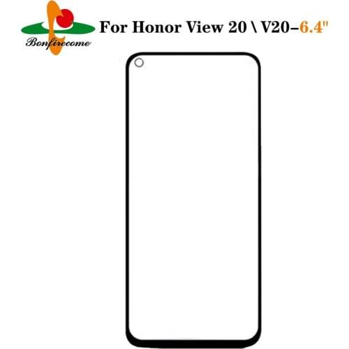 10Pcs\lot Outer Screen For Huawei Honor View 20 V20 Front Touch Panel LCD Display Out Glass Cover Lens Replacement