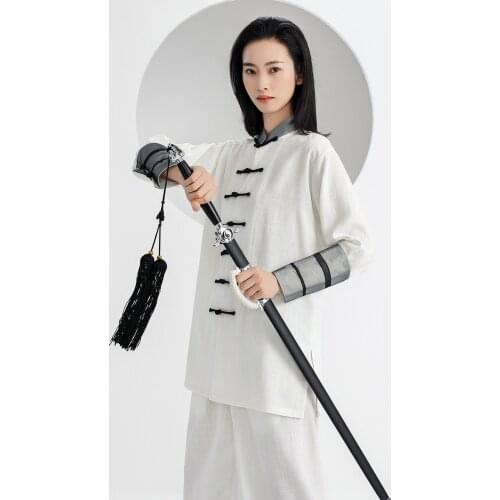 2021 Fashionable Kung Fu Tai Chi Uniform Traditional Chinese Clothing Martial Arts Uniform Performance Suit Free Shipping White
