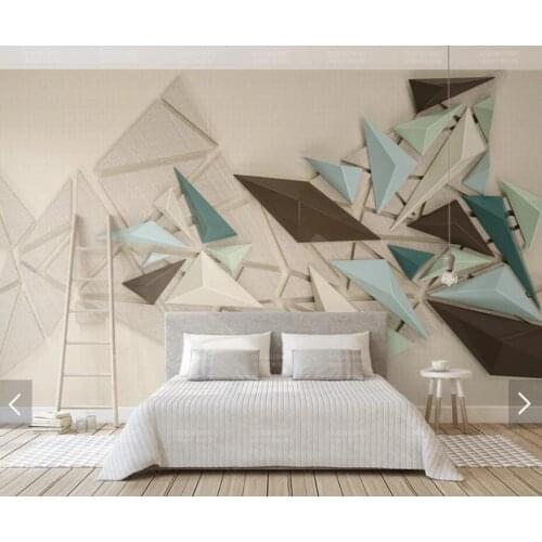 3d Abstract Geometric Triangle View Wall Mural Photo Wallpaper for Living Room TV Sofa Backdrop Wall Paper Room Decor Customize