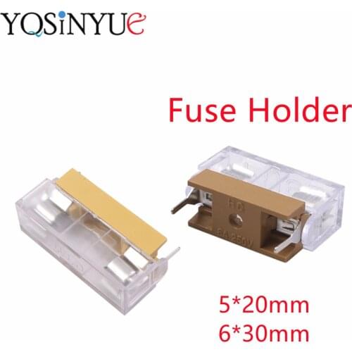 5x20mm 6X30mm Panel Mount PCB Fuse Holder Case With Transparent Holder Cover Fuse Blocks 6A 10A 250V