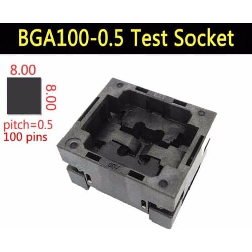 EMMC100 BGA100 Burn in socket adapter open top BGA100 0.5mm adapter is used to test BGA100 chip or make burn in test