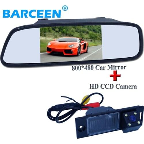 Car auto rear camera and mirror 5"plastic shell car screen monitor water-proof for Hyundai ix35 2014