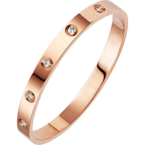 Hot Sale Classic Women Bangles Gold Rose Gold silver Color Rhinestone Crystal Cuff Bangles Fashion Jewelry New Arrival drop ship