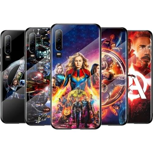 Marvel The Avengers For Huawei P40 P30 P20 P10 Pro Plus Lite 5G 2019 Tempered Glass Cover Shell Luxury Phone Case