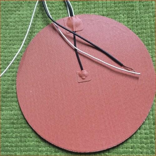 Dia 300mm, 500W 120V, w/ 3M PSA & NTC 100K Thermistor, Round Silicone Heater Pad,3D Printer Heater,Heatbed, Industrial Heater