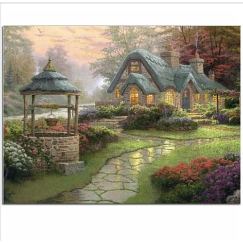 Home Decoration Art Rural Scenery Round Rhinestone Full 5D DIY Diamond Painting Needlework Diamond Embroidery Cross Stitch