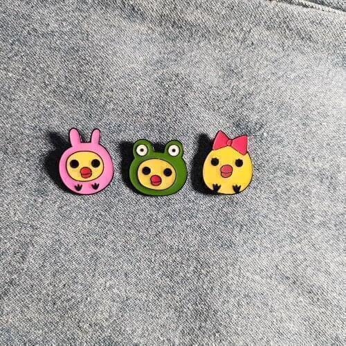 Chicken Enamel Pins Cartoon Badge Custom Kitten Brooches Lapel pin Jeans shirt Bag Cute Animal Jewelry Gift Brooch For Women