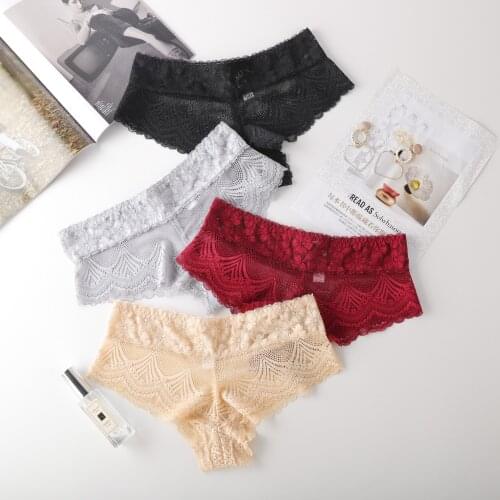 European Sexy Panties Fashion Hollow Out Comfortable Briefs Low Waist Seamless G-String Womens Sexy Underwear Female Lingerie