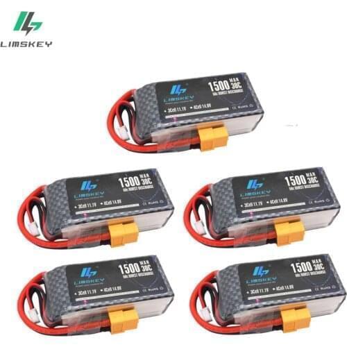 HOT 5pcs Limskey LiPo Battery 11.1V 1500Mah 3S 30C MAX 60C XT60 Plug For RC Car Airplane boats Helicopter Part For WLtoys V950