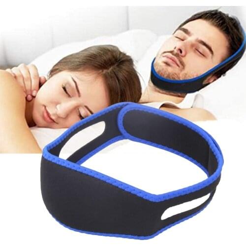 Snore Belt Anti Snore Chin Strap Stop Snoring Snore Belt Sleep Apnea Chin Night Sleeping Aid Tools Support Straps for Woman Man