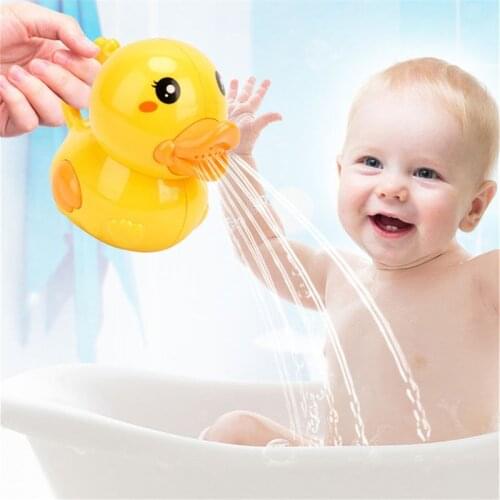 85DE Cute Duck Watering Can Bath Toy Wash Hair For Baby Kid Beach Pool Shower