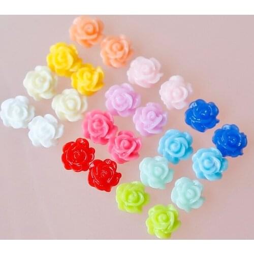10 mini retro resin rose flower nail art patches DIY handmade earrings jewelry accessories materials