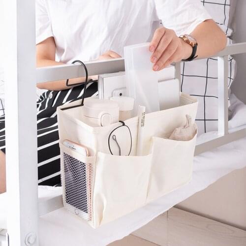 Multi-function Bedside Storage Hanging Bag Bed Table Basket Bedside Organizer Shelf Hanging Bag College Dormitory Bedside Shelf