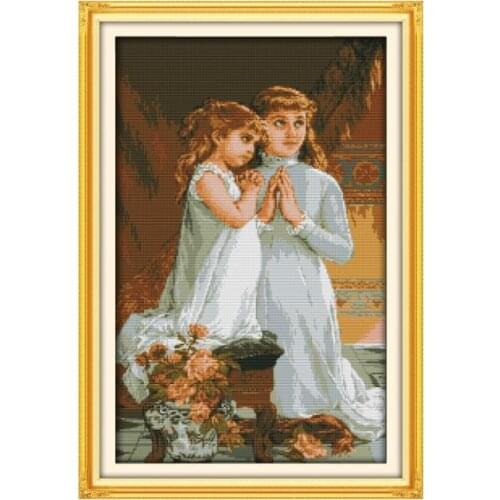 Girls Pray for Needlework Kits Handmade Cross Stitch Kits Figure diy European Characters Embroidery Decorations