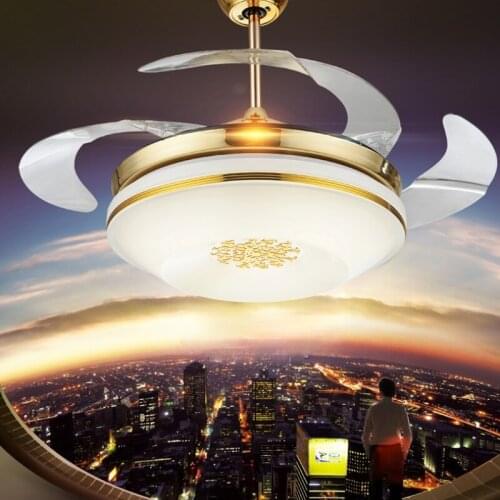 Invisible Ceiling Fan Light Living Room Dining Room Bedroom Home Simple and Modern Ceiling Fan with Lights Remote Control