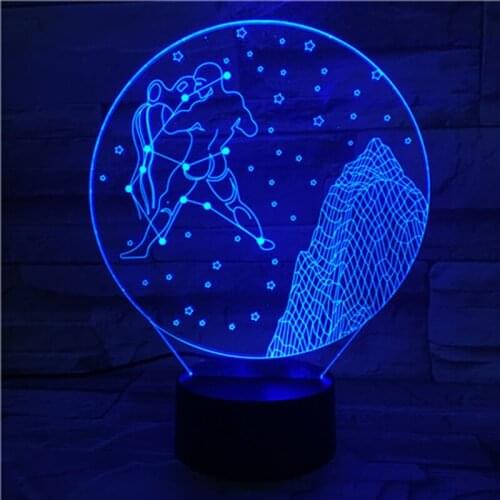 Aquarius 3D Illusion Night Lamp 7 Color Changing LED Sensor Light Birthday Xmas Gift for Childrens bedroom decor lamps