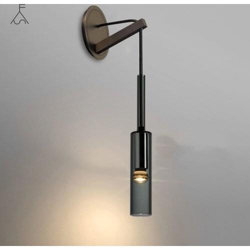 New Nordic Style Loft Copper Crystal Wall Lamp Creative Glass Bottle Design Parlor Bedroom Bedside Studio Wall Sconce Fixtures