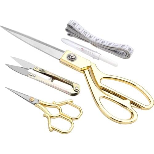LMDZ Professional Sewing Scissors Tool Tape Measure And U Shape Clippers Yarn Stainless Steel Embroidery craft Tailor Scissors