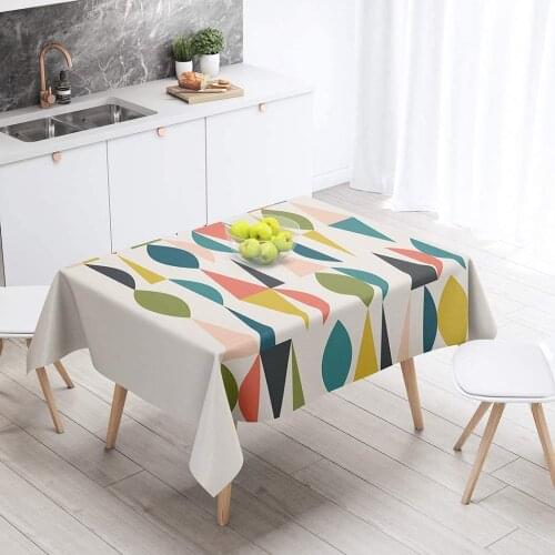 Mid Century Modern 1950S Abstract 1960S Colors Fashion Rectangular Table Cloth