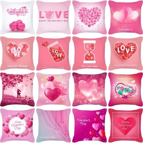 Pink Valentines Day Love Confession Lovers Pillowcase Pillowcase Cushion Cover Back Cushion Cover Home Decoration