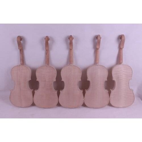 3 pcs 4 string 4/4 violin unfinished Flame maple back Russian spruce top Wholesale