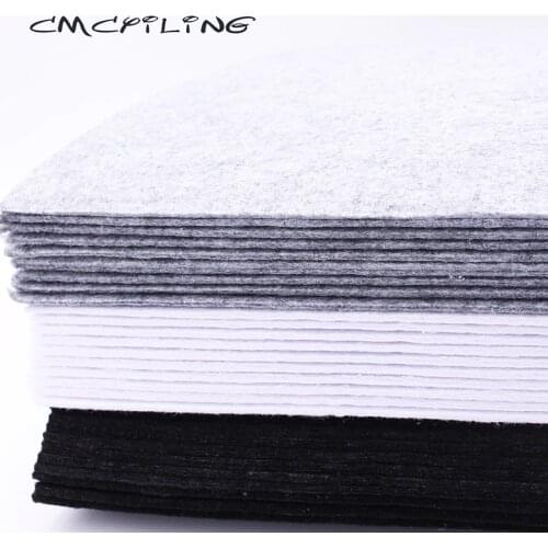 CMCYILING Black White Gray 10 Pcs/lot 30*30cm Felt Fabric 3 MM Thickness Polyester Cloth For DIY Crafts Felt Sheets